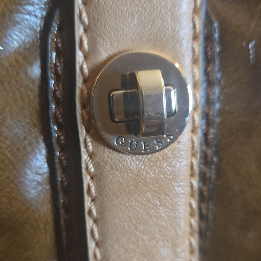 Guess Patent Leather Brown Handbag - image 3
